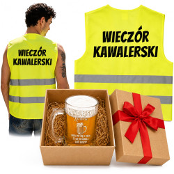 ZESTAW KUFEL DO PIWA KAMIZELKA ODBLASKOWA NA WIECZÓR KAWALERSKI PREZENT